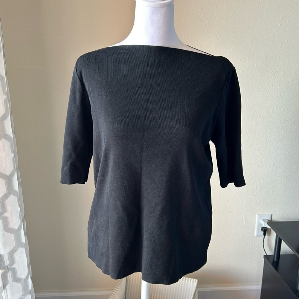 Classy black boatneck top